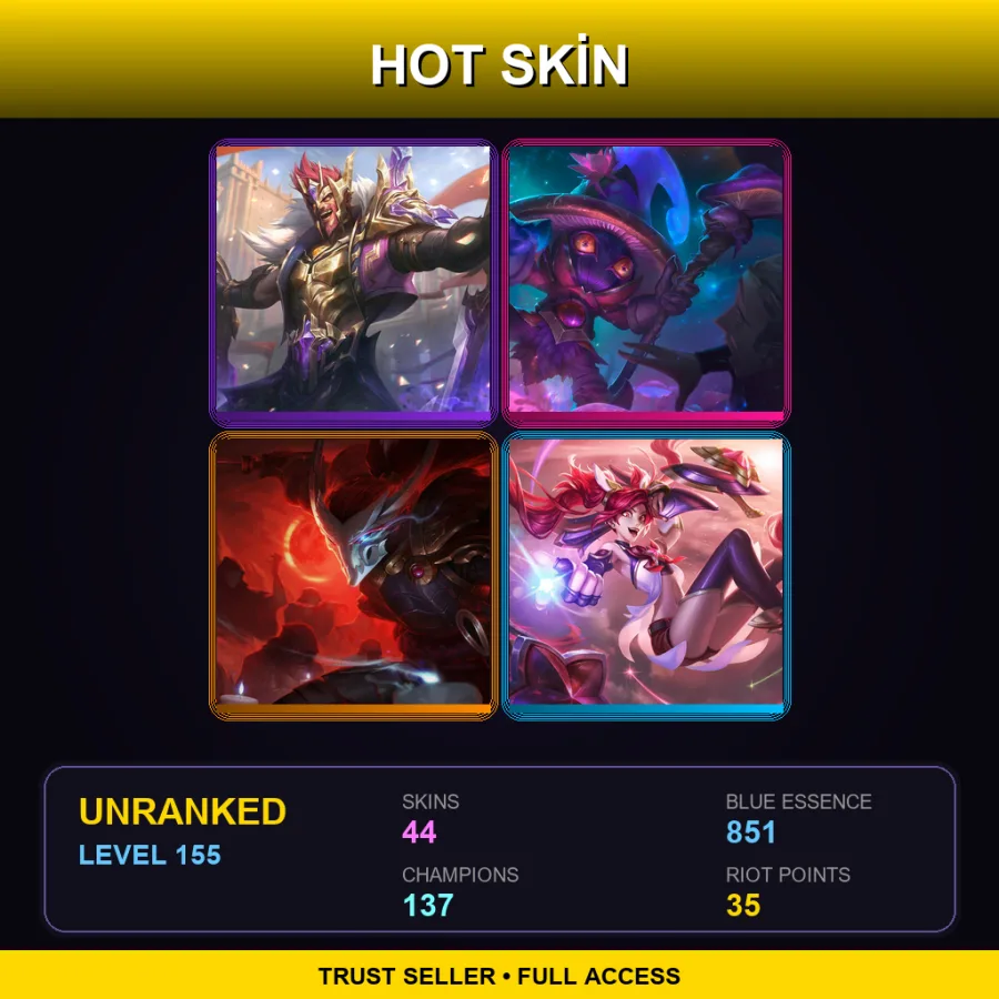 EUNE | Lv155 | Unranked | 44 Skin | 137 Champ — Secret Agent Xin Zhao