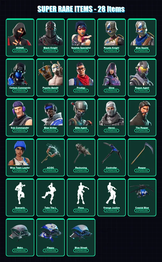 [PS4/PS5/XBOX/PC] | OG Skull Trooper | IKONIK | Black Knight | 107 skin | Lv622