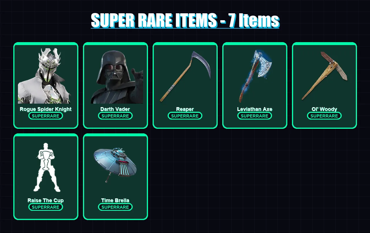[PC/PSN] | Rogue Spider Knight | Darth Vader | The Imagined | Driftwalker | The Foundation | 251 skin | 280 pickaxe | 228 emote | 191 glider | Lv419