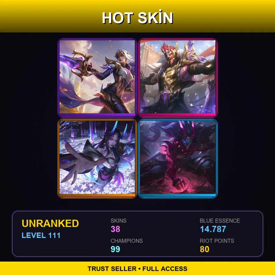 TR | Lv111 | Unranked | 38 Skin | 99 Champ — Battle Queen Fiora
