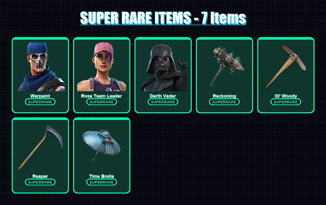 [PC/XBOX/PSN] | Warpaint | Rose Team Leader | Darth Vader | Peter Griffin | Lynx | 202 skin | 267 pickaxe | 187 emote | 209 glider | Lv3188