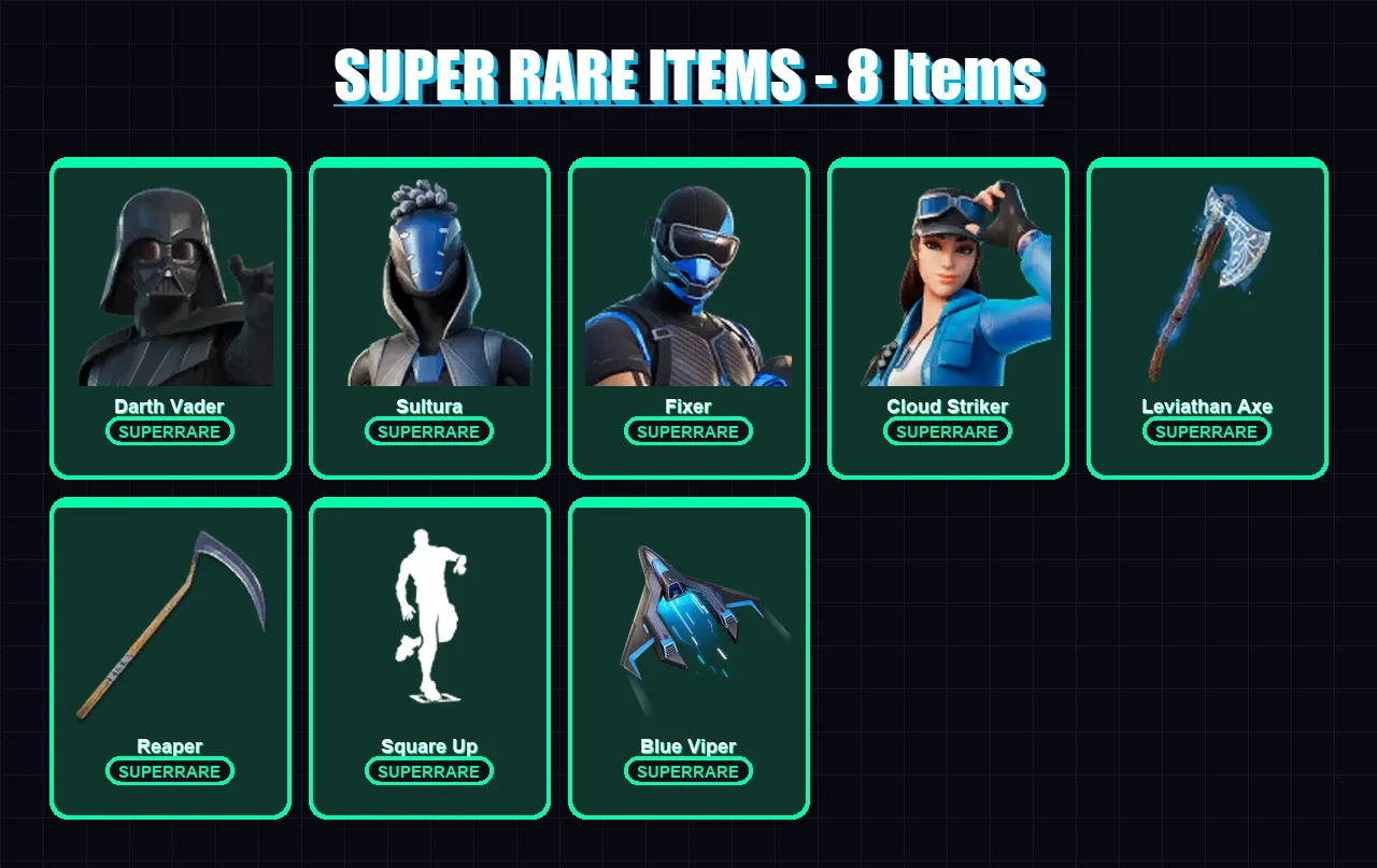 [PC/XBOX/PSN] | Darth Vader | Sultura | Fixer | Cloud Striker | Kado Thorne | 158 skin | 227 pickaxe | 160 emote | 149 glider | Lv4447