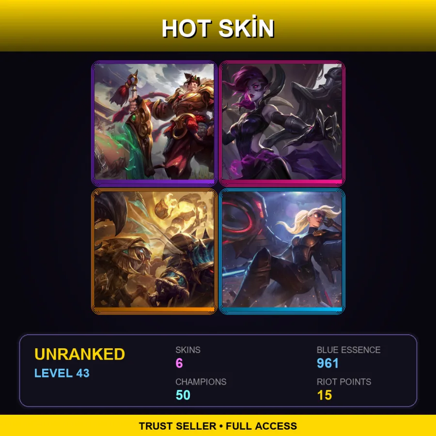 TR | Lv43 | Unranked | 6 Skin | 50 Champ