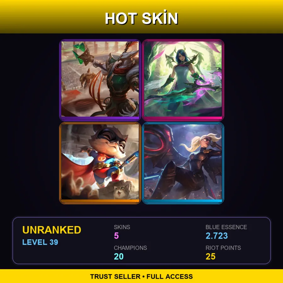 BR | Lv39 | Unranked | 5 Skin | 20 Champ