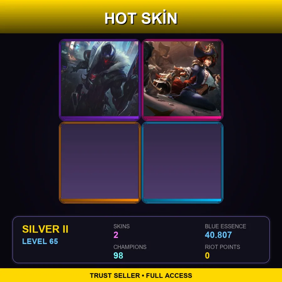LAN | Lv65 | Silver II | 2 Skin | 98 Champ
