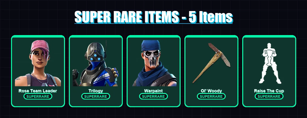 [PC/XBOX] | Rose Team Leader | Trilogy | Warpaint | Mandalorian | Kymera | 54 skin | 63 pickaxe | 66 emote | 59 glider | Lv838