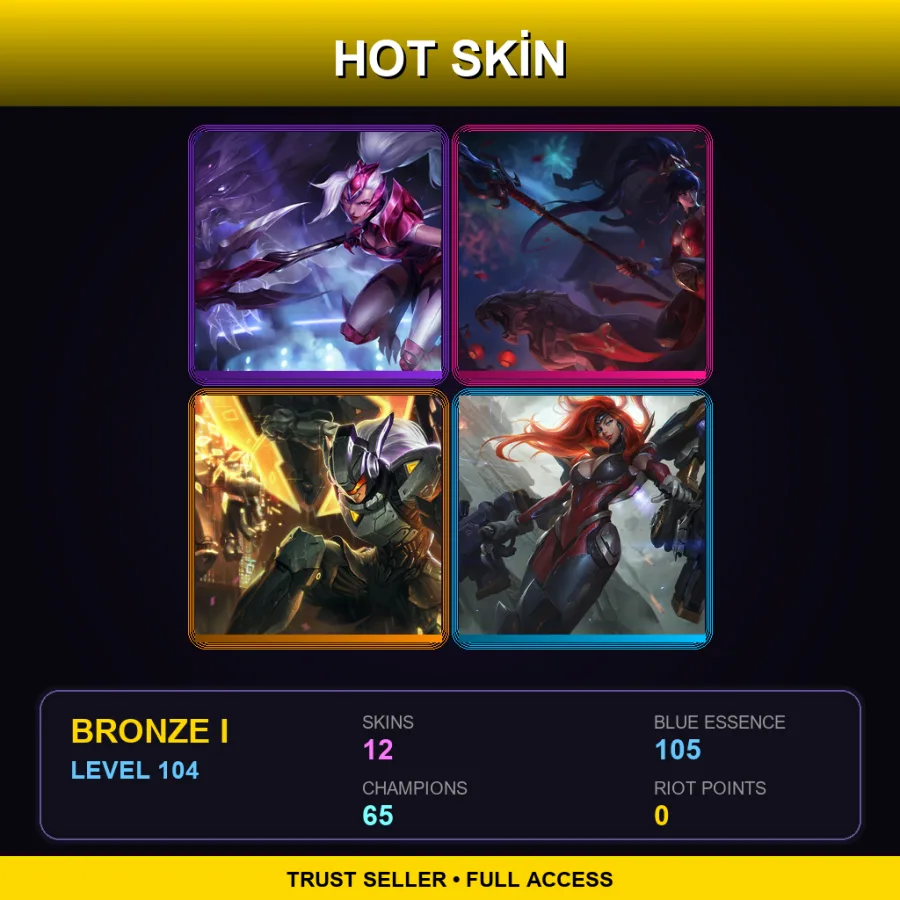 EUNE | Lv104 | Bronze I | 12 Skin | 65 Champ