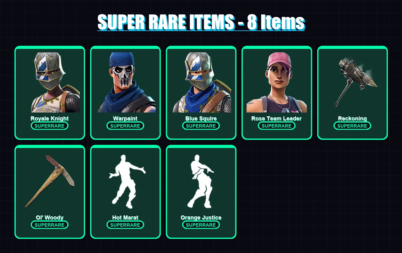 [PC/XBOX/PSN] | Royale Knight | Warpaint | Blue Squire | Rose Team Leader | Oblivion | 71 skin | 76 pickaxe | 72 emote | 47 glider | Lv464