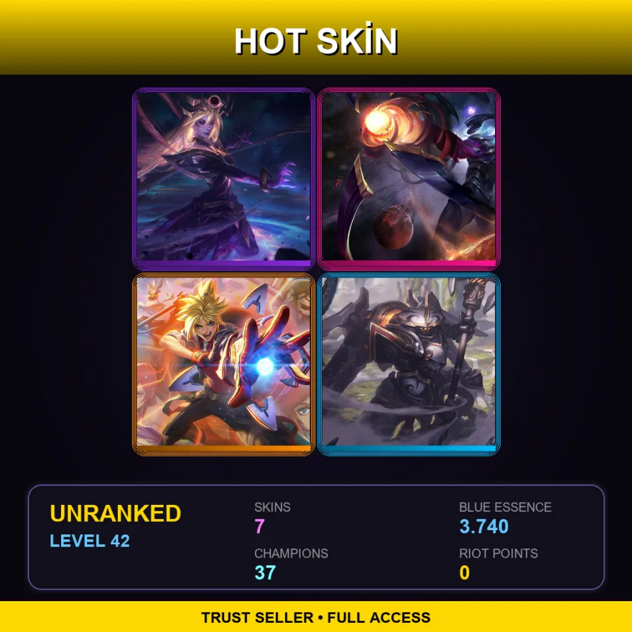 EUNE | Lv42 | Unranked | 7 Skin | 37 Champ — LoL account