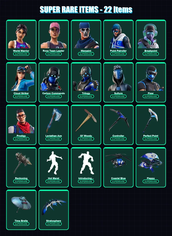 [PS4/PS5/XBOX/PC] | Renegade Raider | Cobalt Snowfoot | World Warrior | 216 skin | Lv3063