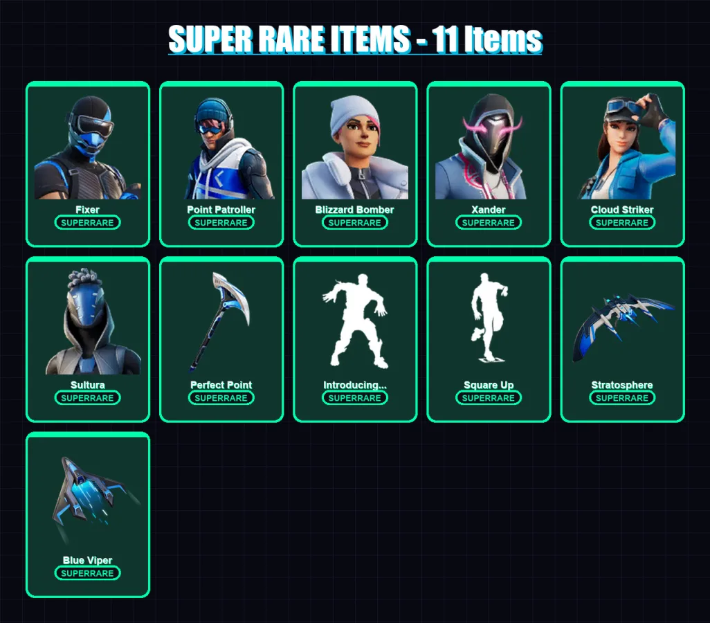 [PS4/PS5/XBOX/PC] | Fixer | Point Patroller | Blizzard Bomber | Xander | Cloud Striker | 7 skin | 14 pickaxe | 15 emote | 11 glider | Lv194