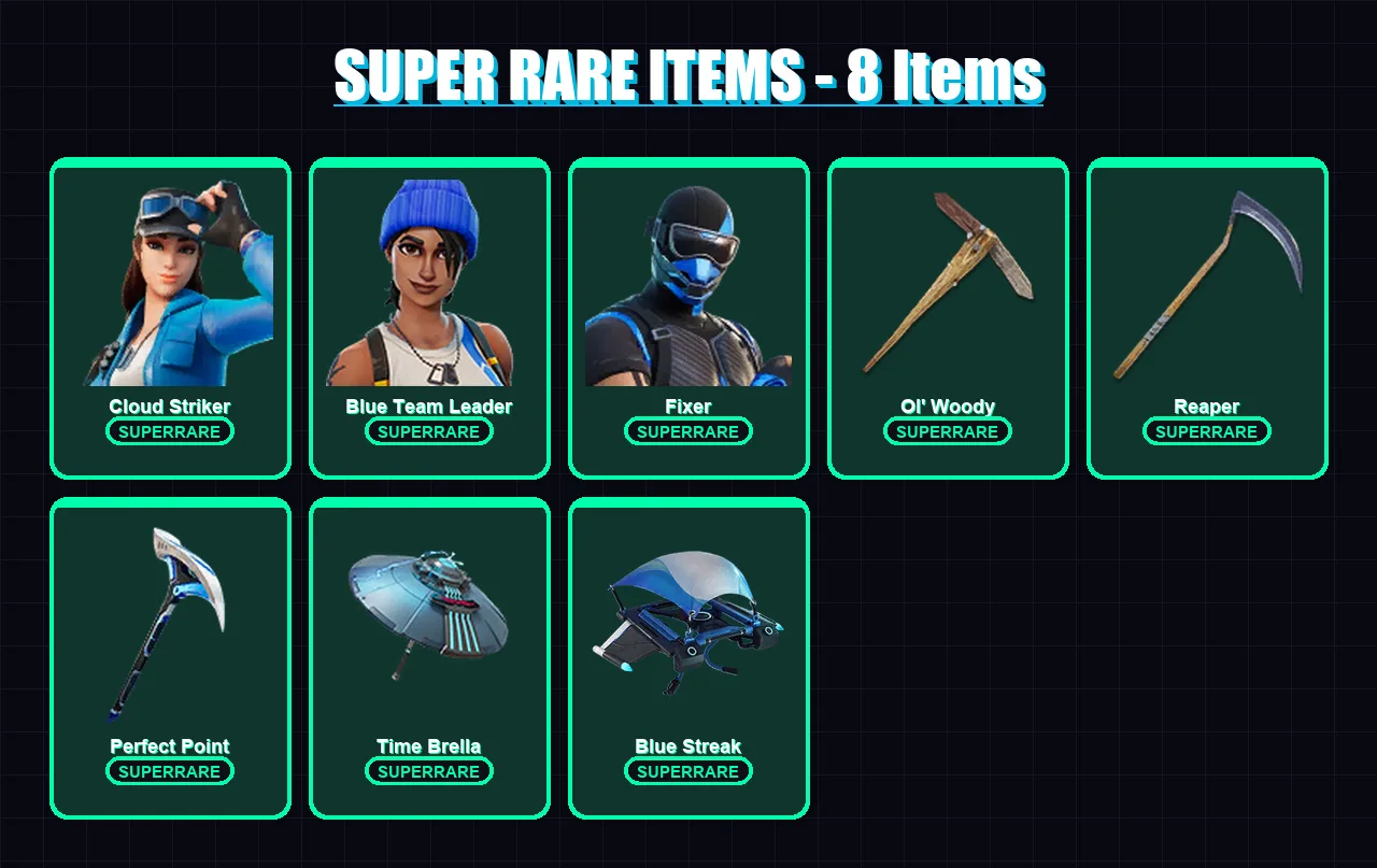 [PC/XBOX] | Cloud Striker | Blue Team Leader | Fixer | Spectra Knight | Galaxia | 238 skin | 289 pickaxe | 201 emote | 194 glider | Lv3290