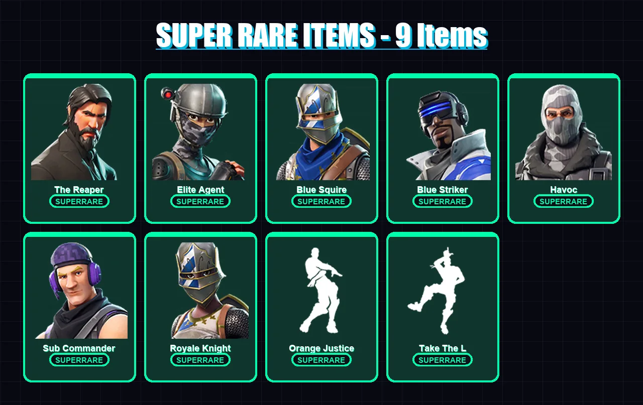 [PS4/PS5/XBOX/PC] | The Reaper | Elite Agent | Blue Squire | Blue Striker | Havoc | 16 skin | 9 pickaxe | 15 emote | 16 glider | Lv265 — Fortnite account
