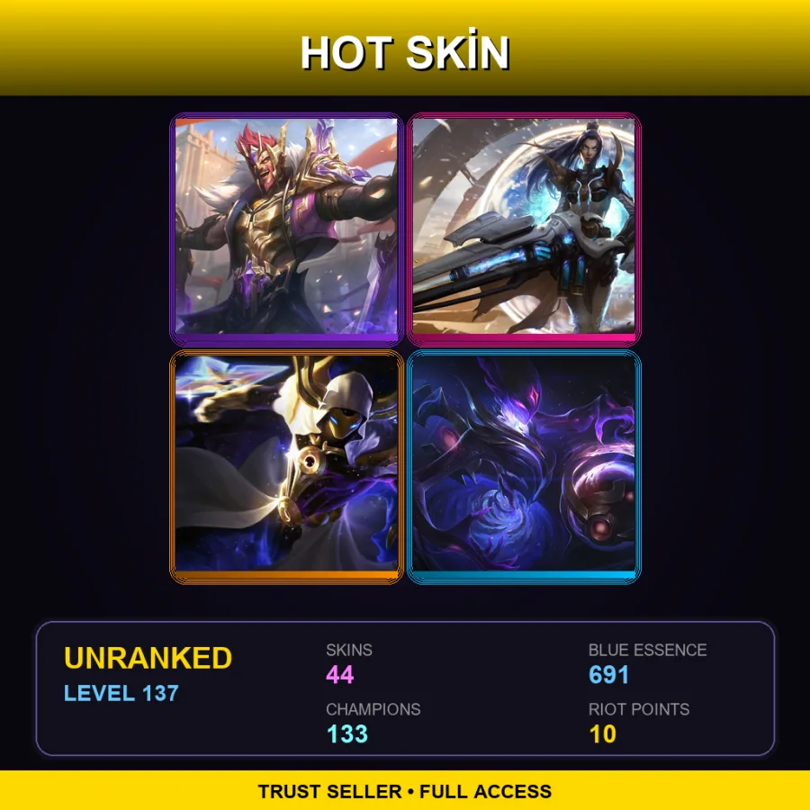 EUNE | Lv137 | Unranked | 44 Skin | 133 Champ — Cosmic Reaver Kassadin