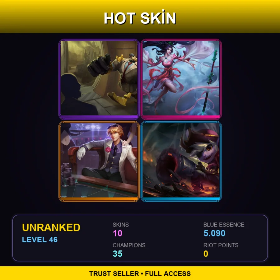 LAS | Lv46 | Unranked | 10 Skin | 35 Champ