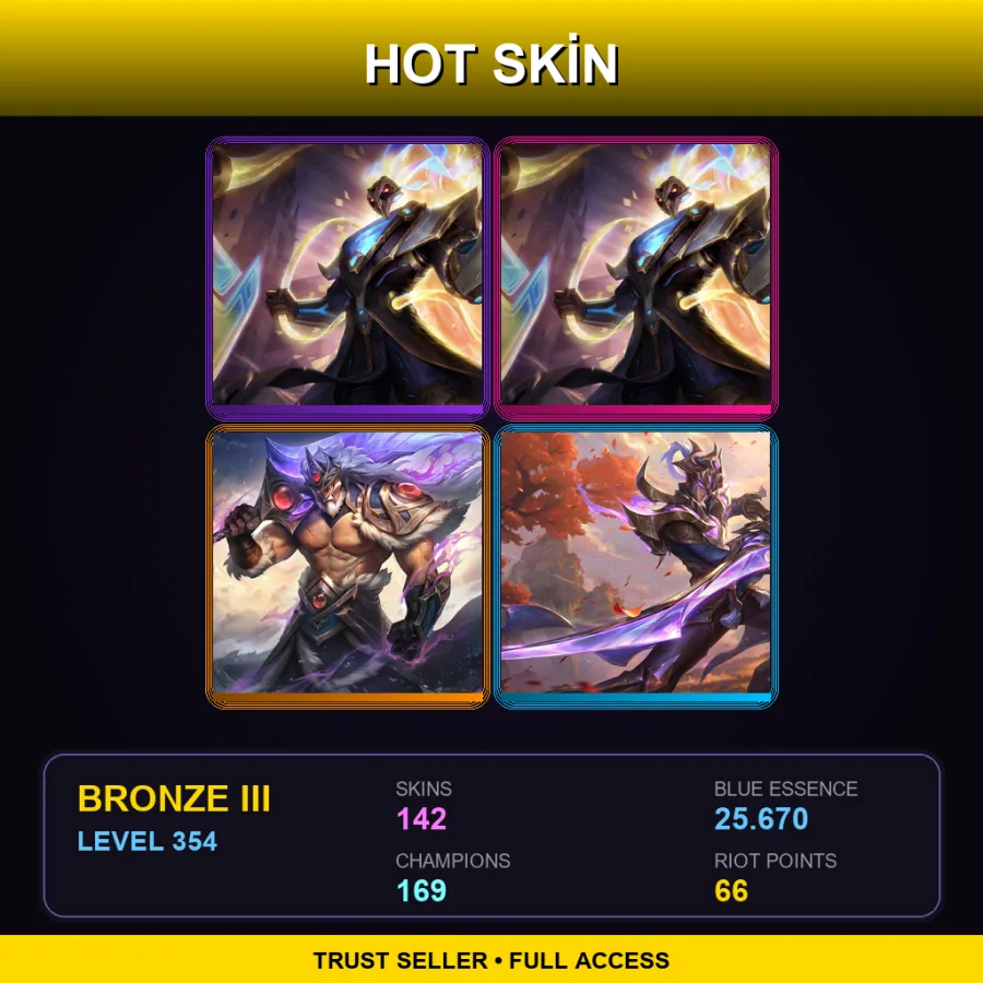 LAS | Lv354 | Bronze III | 142 Skin | 169 Champ