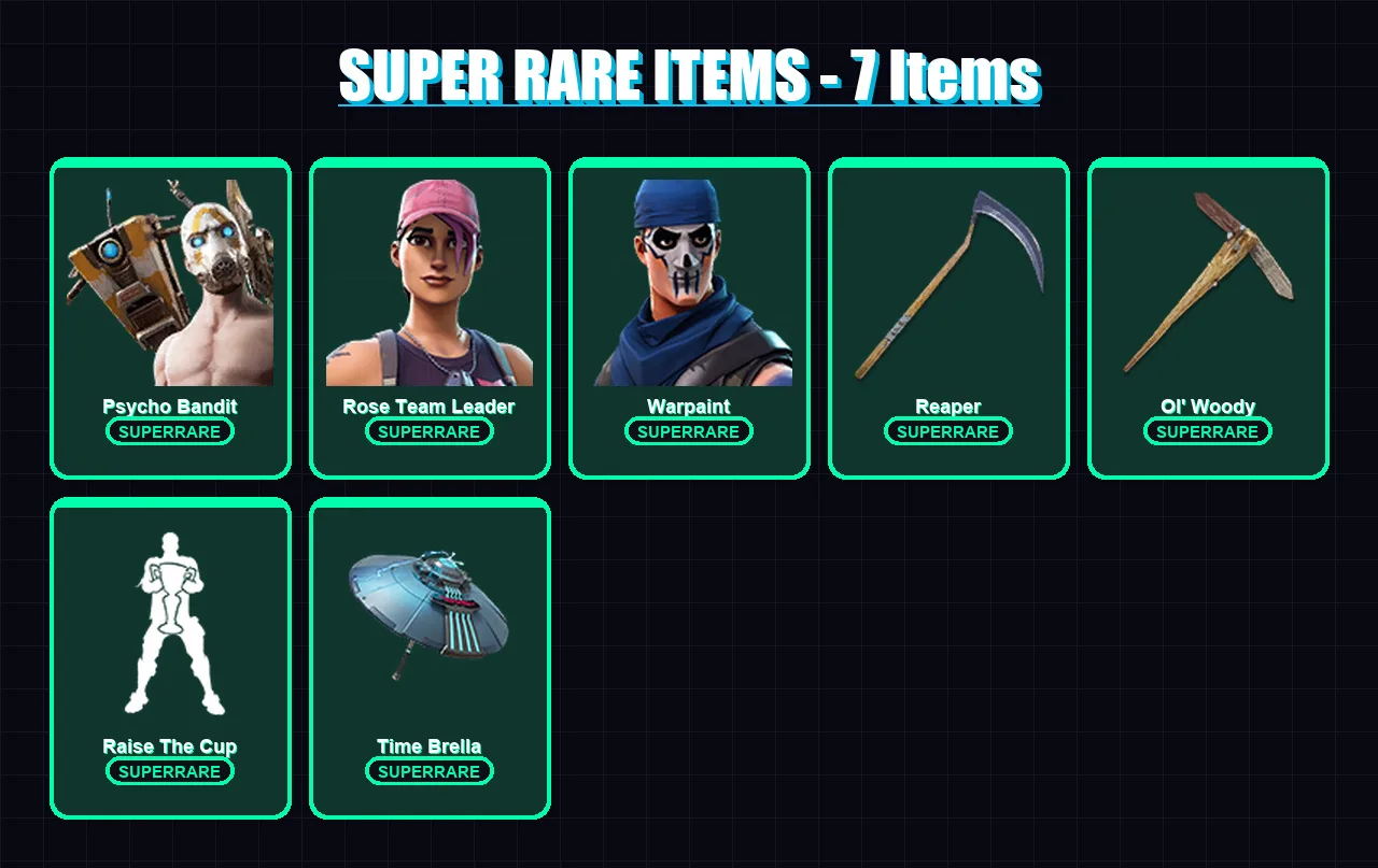[PC/XBOX] | Psycho Bandit | Rose Team Leader | Warpaint | Ruin | Gear Specialist Maya | 141 skin | 195 pickaxe | 148 emote | 158 glider | Lv2576