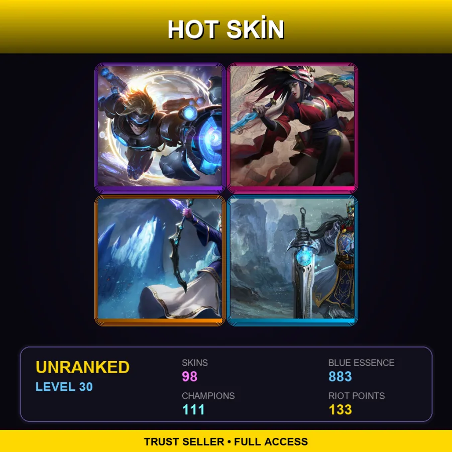 NA | Lv30 | Unranked | 98 Skin | 111 Champ