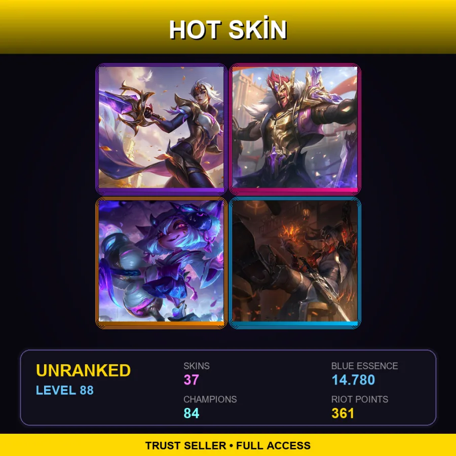EUW | Lv88 | Unranked | 37 Skin | 84 Champ