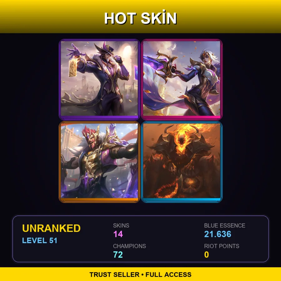 EUW | Lv51 | Unranked | 14 Skin | 72 Champ