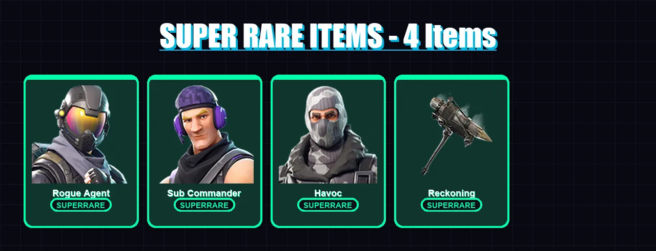 [PC/XBOX/PSN] | Rogue Agent | Sub Commander | Havoc | Ragnarok | Enforcer | 26 skin | 16 pickaxe | 14 emote | 21 glider | Lv278