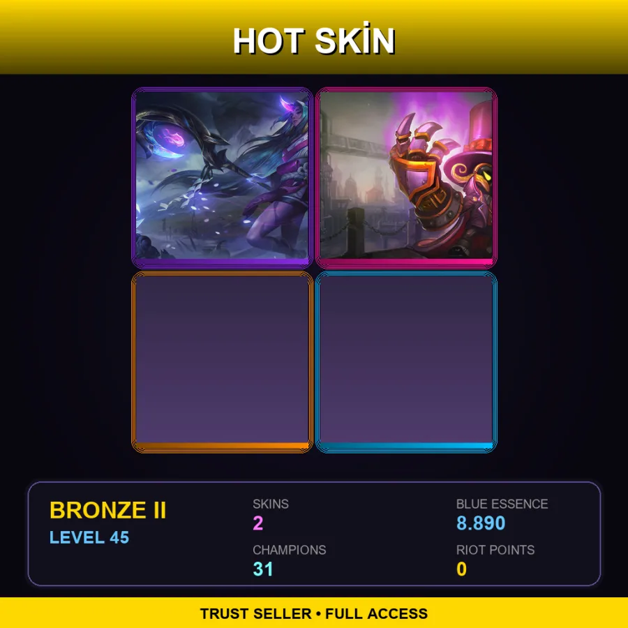 VN | Lv45 | Bronze II | 2 Skin | 31 Champ — LoL account