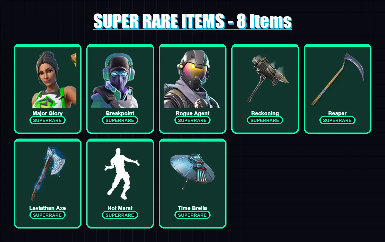 [PC/XBOX/PSN] | Major Glory | Breakpoint | Rogue Agent | Valeria | Deadpool | 201 skin | 283 pickaxe | 226 emote | 213 glider | Lv4600 — Fortnite account