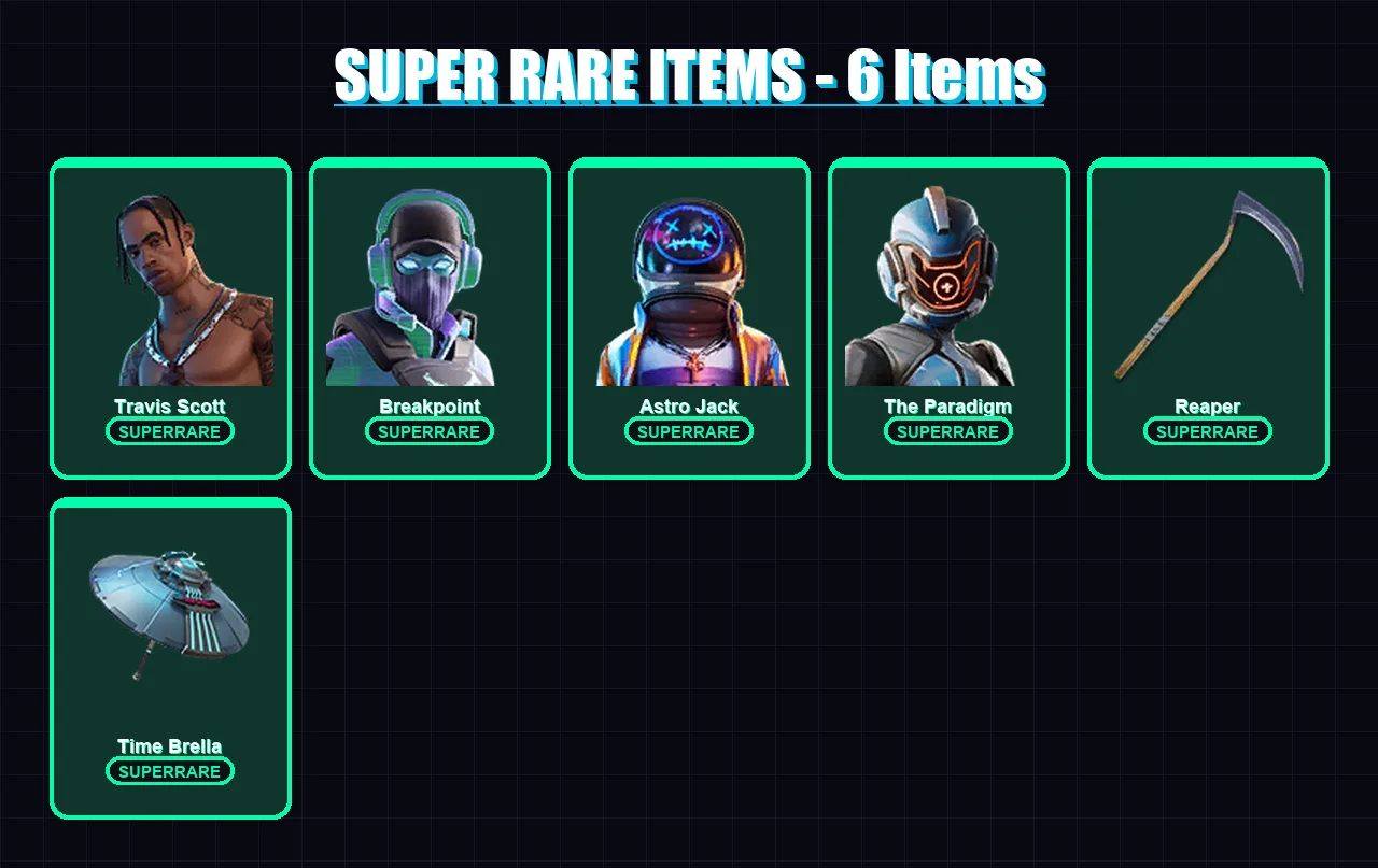 [PC/XBOX/PSN] | Travis Scott | Breakpoint | Astro Jack | The Paradigm | Midas Rex | 137 skin | 101 pickaxe | 94 emote | 95 glider | Lv1354
