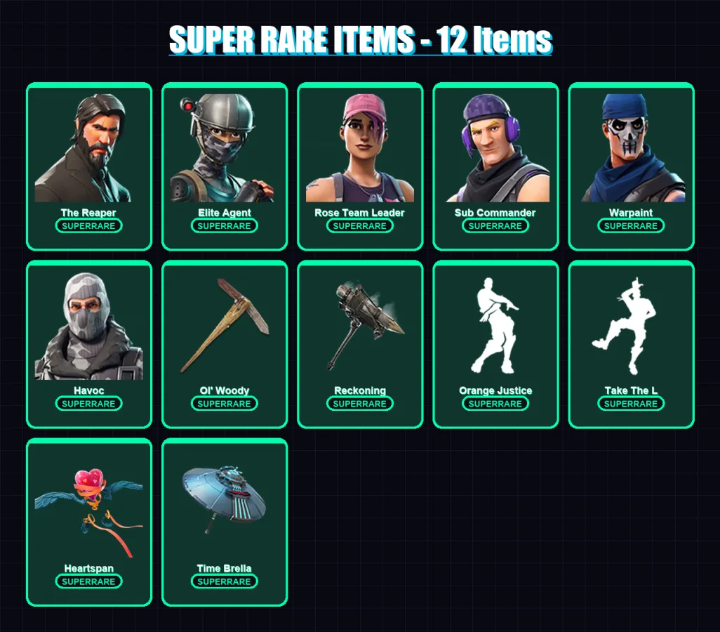 [PC/PSN] | The Reaper | Elite Agent | Rose Team Leader | Sub Commander | Warpaint | 77 skin | 67 pickaxe | 67 emote | 75 glider | Lv892