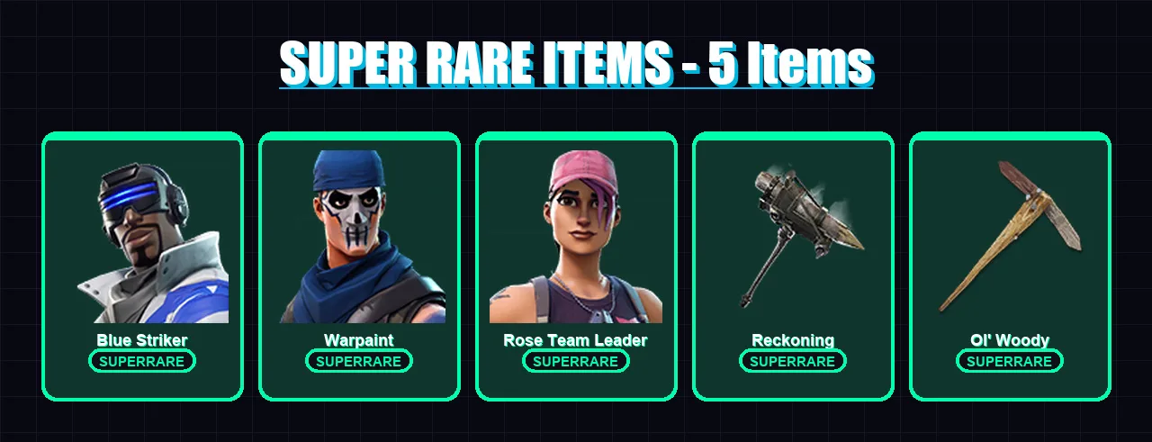 [PC/XBOX] | Blue Striker | Warpaint | Rose Team Leader | Paradigm (Reality-659) | Nezumi | 61 skin | 82 pickaxe | 60 emote | 86 glider | Lv1223