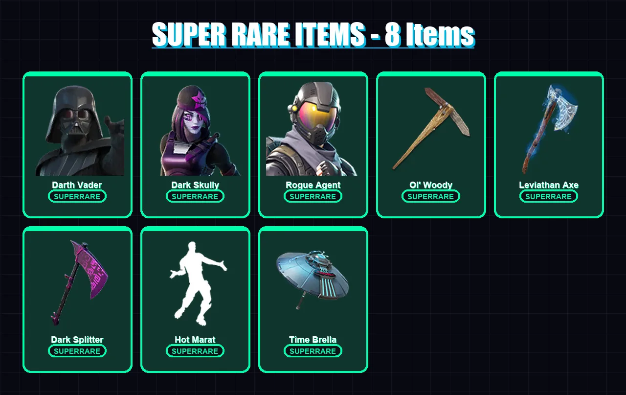 [PC] | Darth Vader | Dark Skully | Rogue Agent | Frozen Raven | Zenith | 358 skin | 415 pickaxe | 334 emote | 335 glider | Lv6379