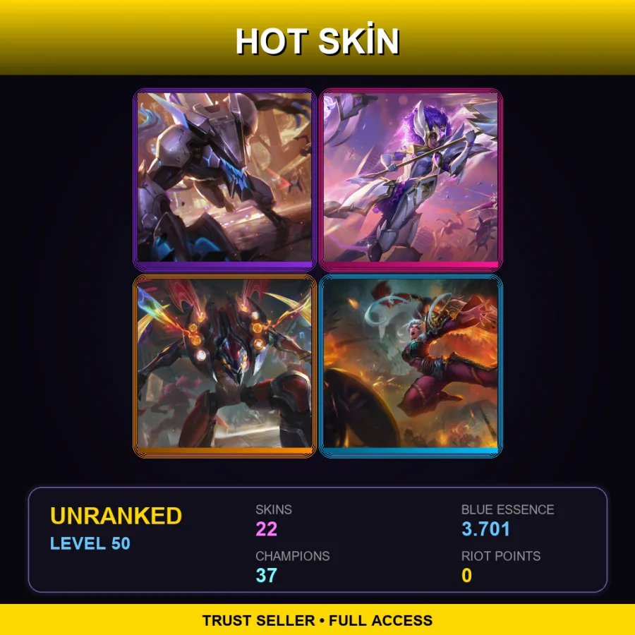 VN | Lv50 | Unranked | 22 Skin | 37 Champ