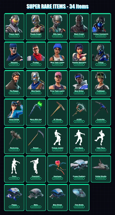 [PS4/PS5/XBOX/PC] | Rogue Agent | OG Skull Trooper | Royale Knight | 195 skin | Lv1665