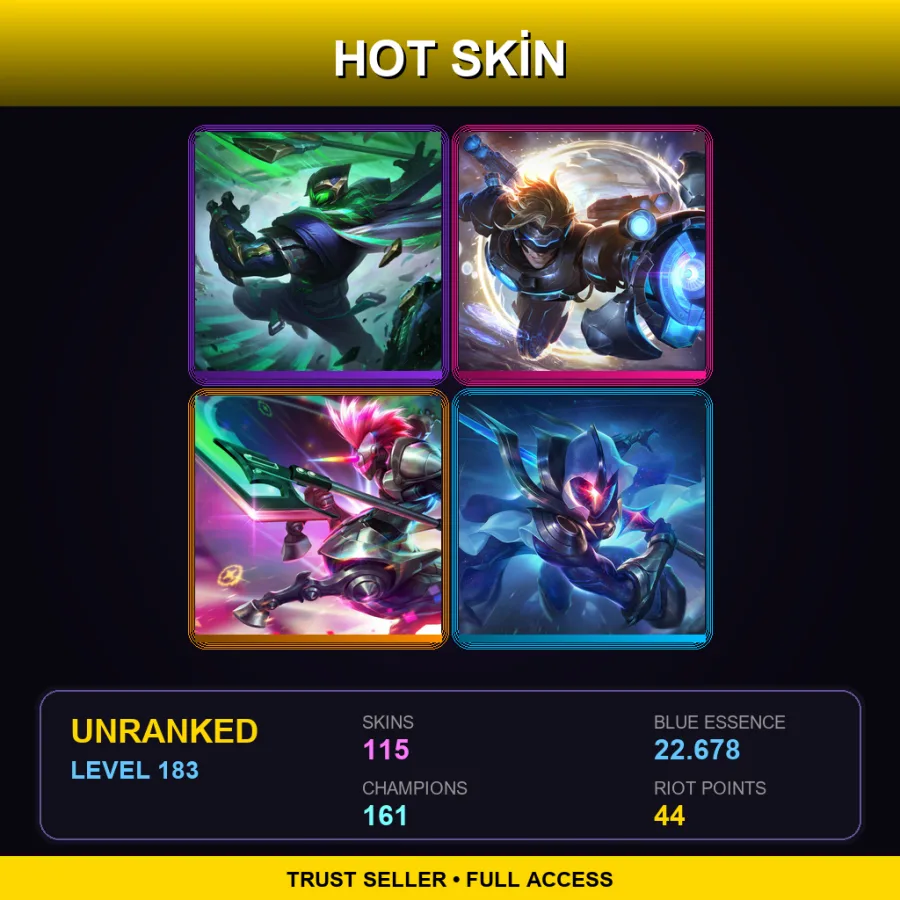 SG | Lv183 | Unranked | 115 Skin | 161 Champ