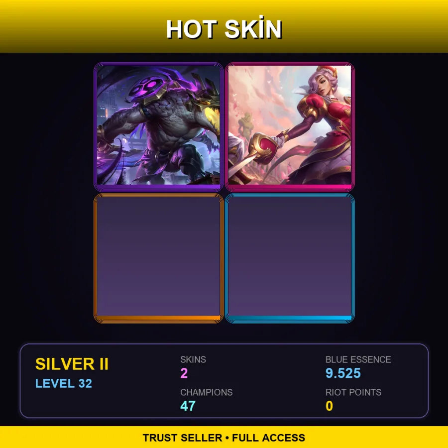 VN | Lv32 | Silver II | 2 Skin | 47 Champ