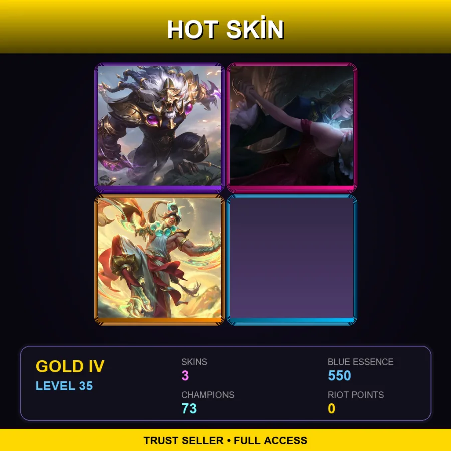EUW | Victorious Rengar | Marquis Vladimir | Heavenscale Lee Sin | 3 Skin | 73 Champ | Gold IV | Lv35