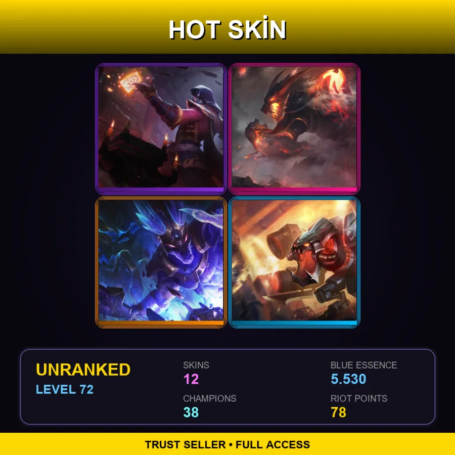 LAS | Lv72 | Unranked | 12 Skin | 38 Champ