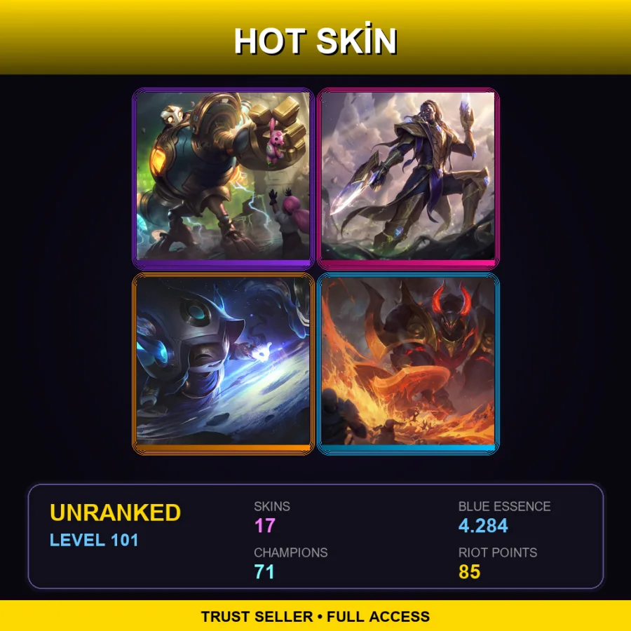 LAN | Lv101 | Unranked | 17 Skin | 71 Champ