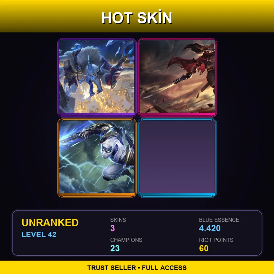 LAS | Lv42 | Unranked | 3 Skin | 23 Champ — Ice King Twitch