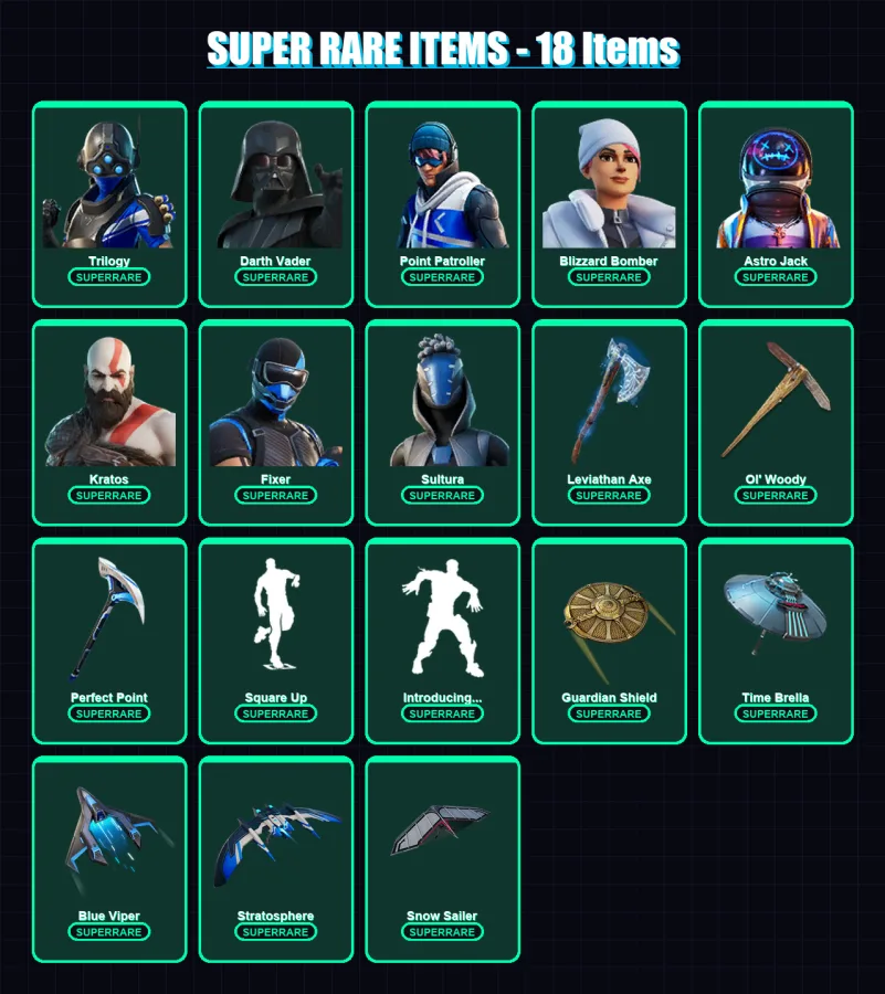 [PS4/PS5/XBOX/PC] | Trilogy | Darth Vader | Point Patroller | Blizzard Bomber | Astro Jack | 249 skin | 246 pickaxe | 152 emote | 165 glider | Lv268