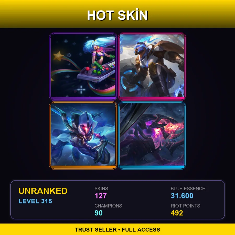 LAN | Lv315 | Unranked | 127 Skin | 90 Champ