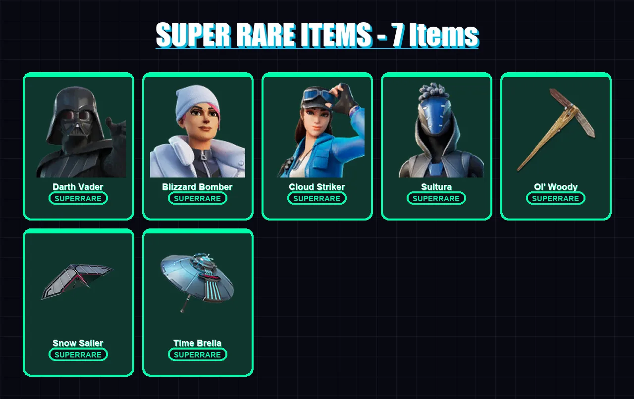 [PC/XBOX] | Darth Vader | Blizzard Bomber | Cloud Striker | Sultura | Vi | 111 skin | 135 pickaxe | 97 emote | 116 glider | Lv1844