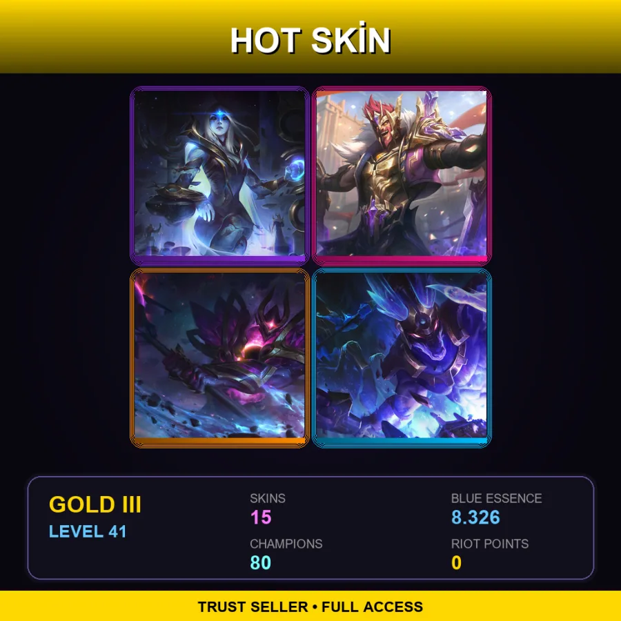 TR | Lv41 | Gold III | 15 Skin | 80 Champ
