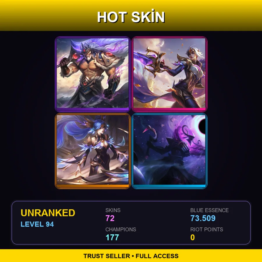 VN | Lv94 | Unranked | 72 Skin | 177 Champ with Bard