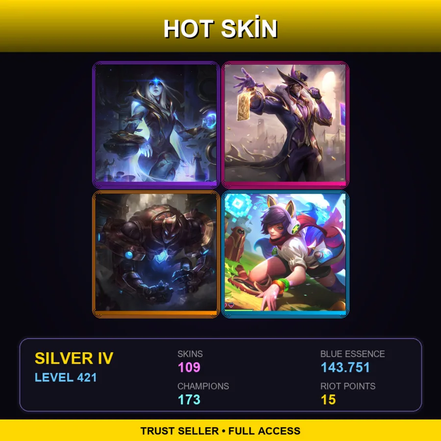 LAS | Lv421 | Silver IV | 109 Skin | 173 Champ