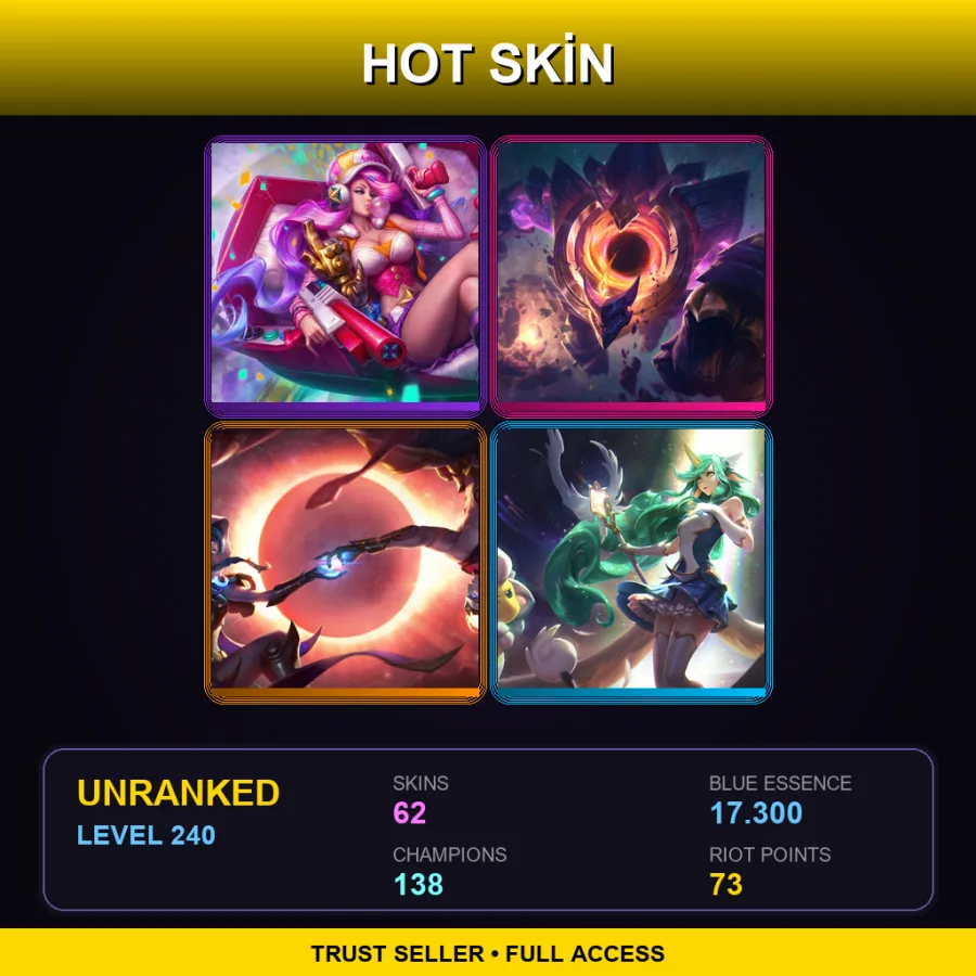 TR | Lv240 | Unranked | 62 Skin | 138 Champ