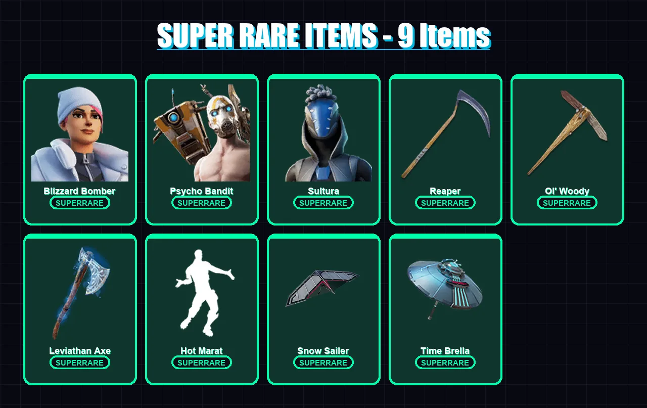 [PS4/PS5/XBOX/PC] | Blizzard Bomber | Psycho Bandit | Sultura | Menace | Predator | 428 skin | 424 pickaxe | 314 emote | 279 glider | Lv5147
