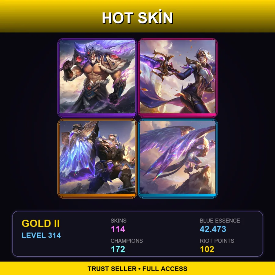 BR | Lv314 | Gold II | 114 Skin | 172 Champ