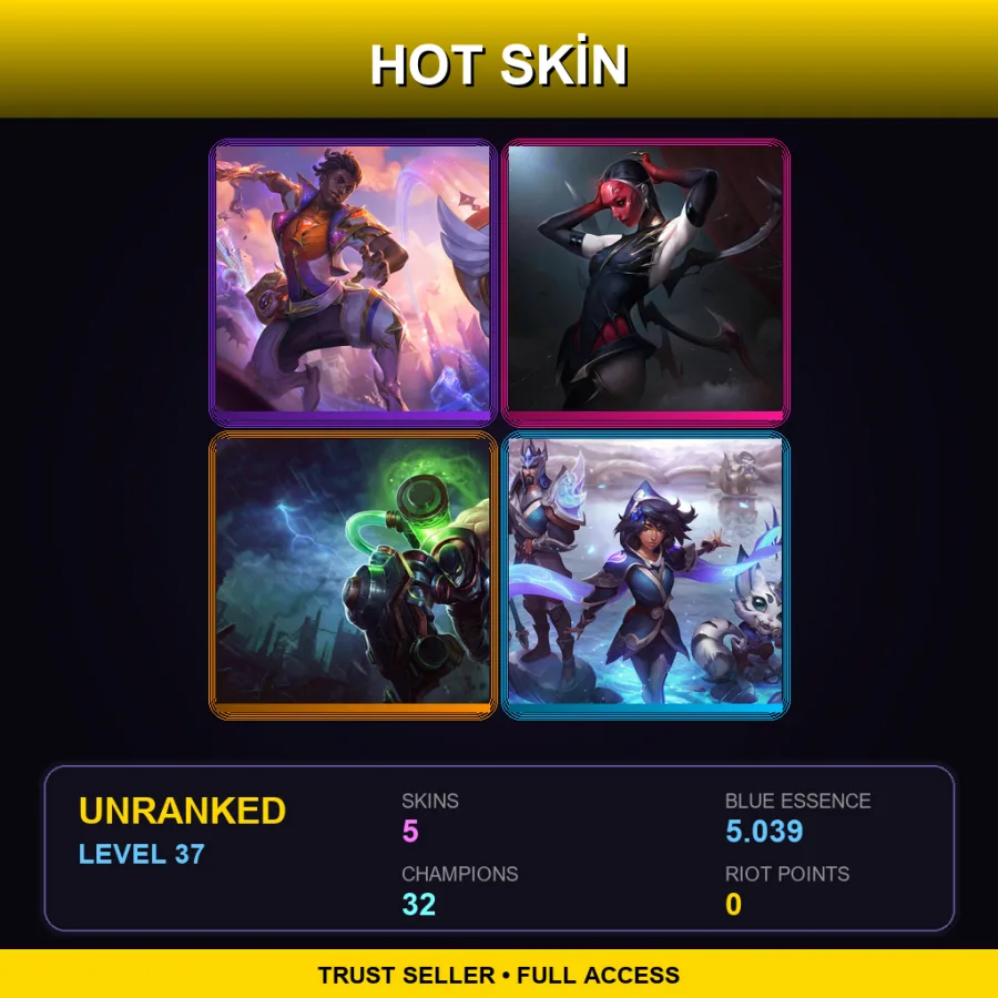 ME | Lv37 | Unranked | 5 Skin | 32 Champ — Battle Cat Jinx