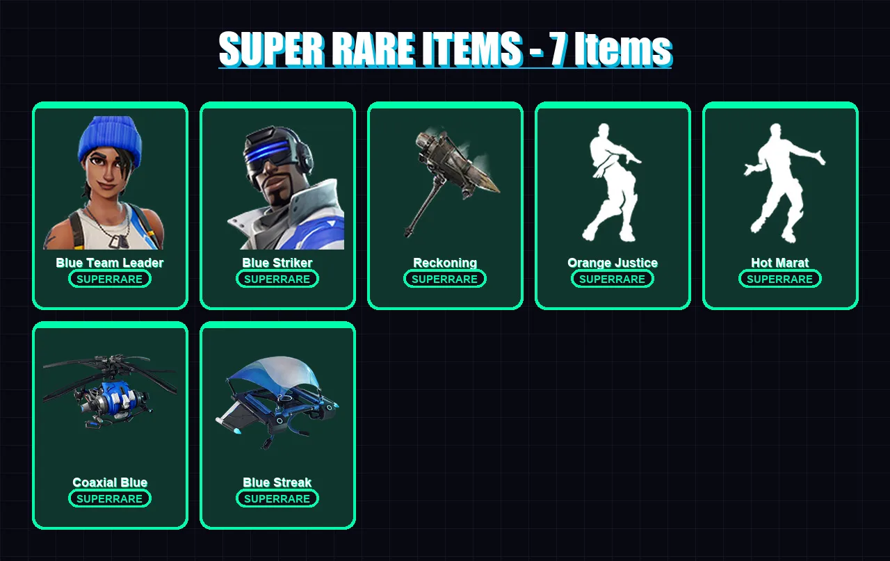 [PS4/PS5/XBOX/PC] | Blue Team Leader | Blue Striker | Drift | Valor | The Visitor | 33 skin | 22 pickaxe | 33 emote | 37 glider | Lv524